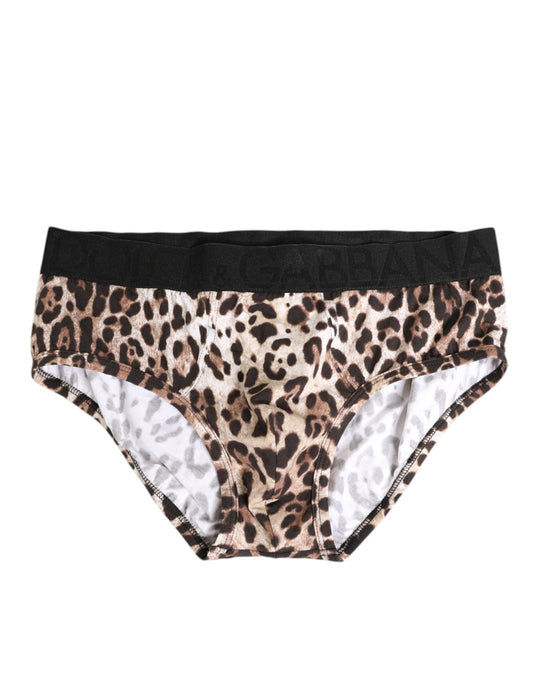 Leopard Print Black Waistband Cotton Underwear