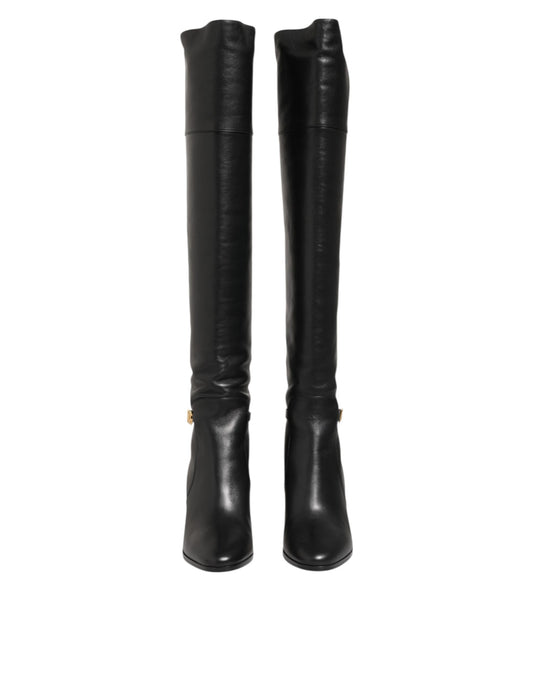 Black Leather Over-The-Knee DG Boots  Shoes