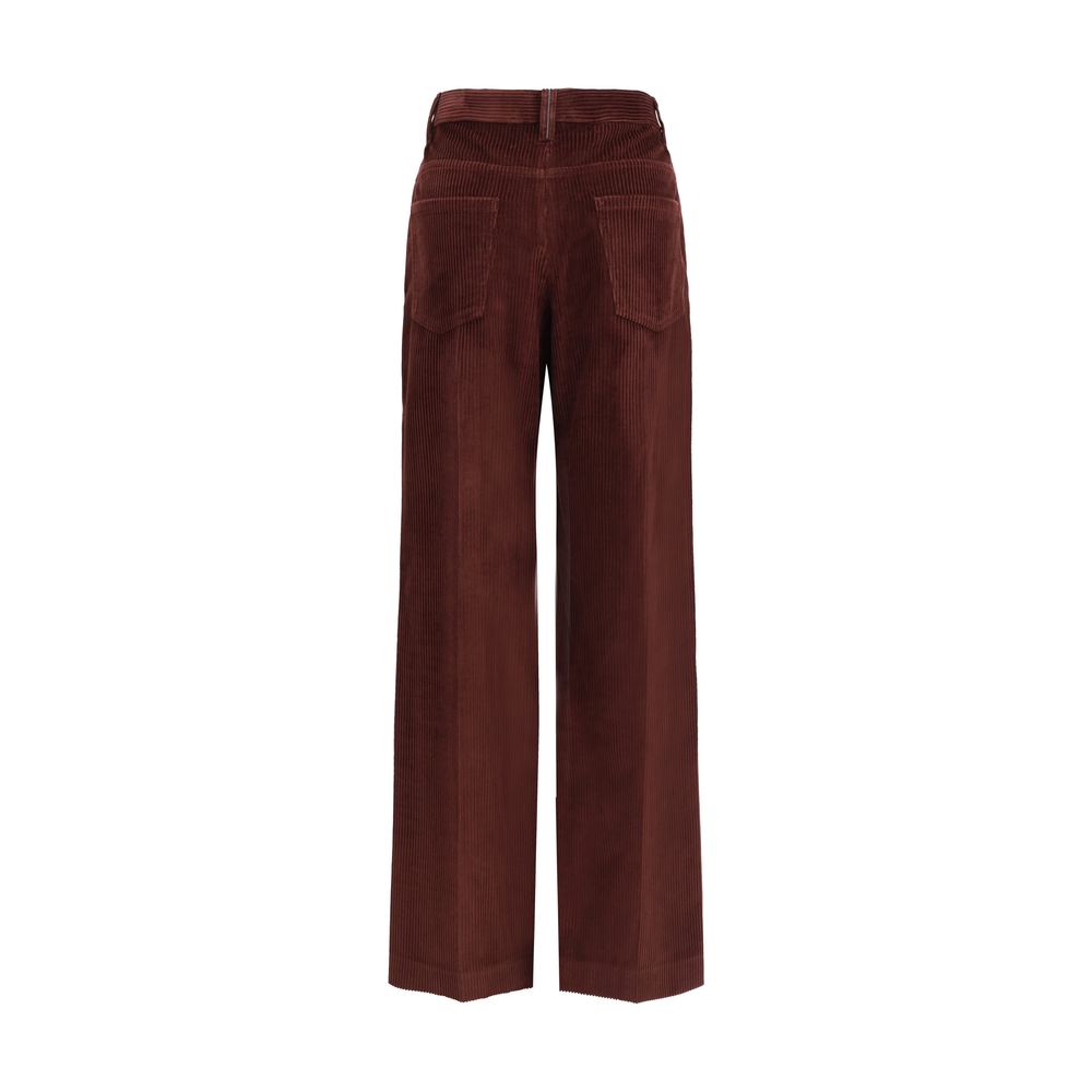Bordeaux Cotton Casual Pants