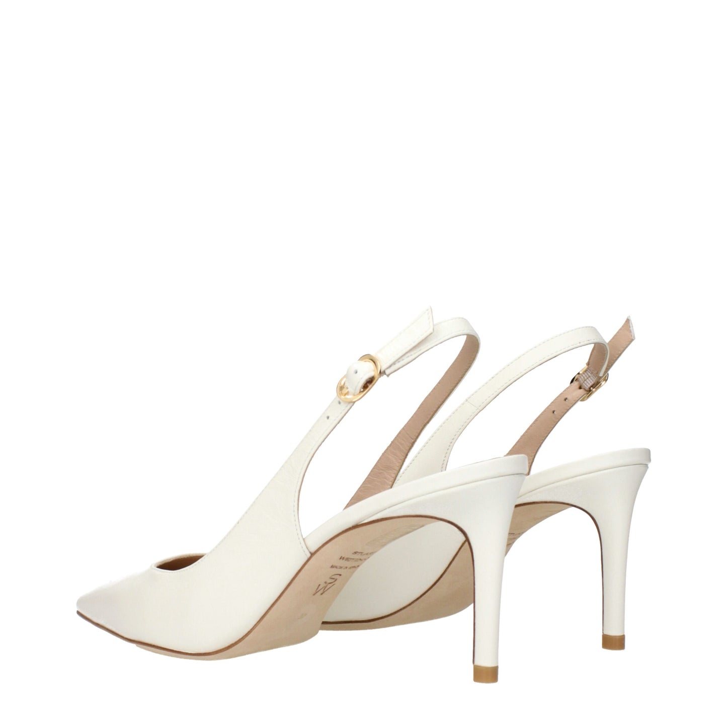 Beige Leather High Heel Pumps