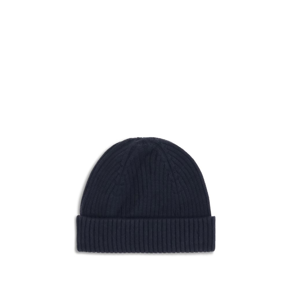 Black Merino Wool Beanie