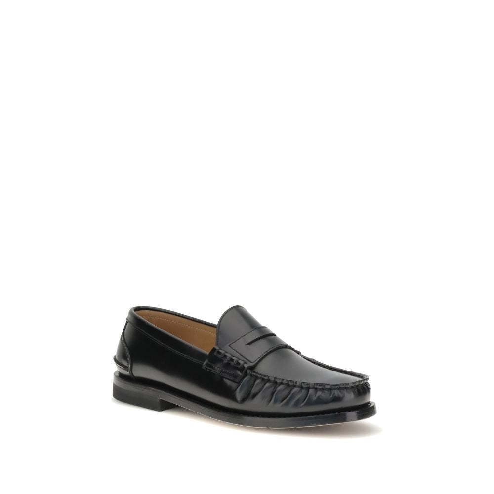 Black Calf Leather Bos Taurus Slip-On Loafers