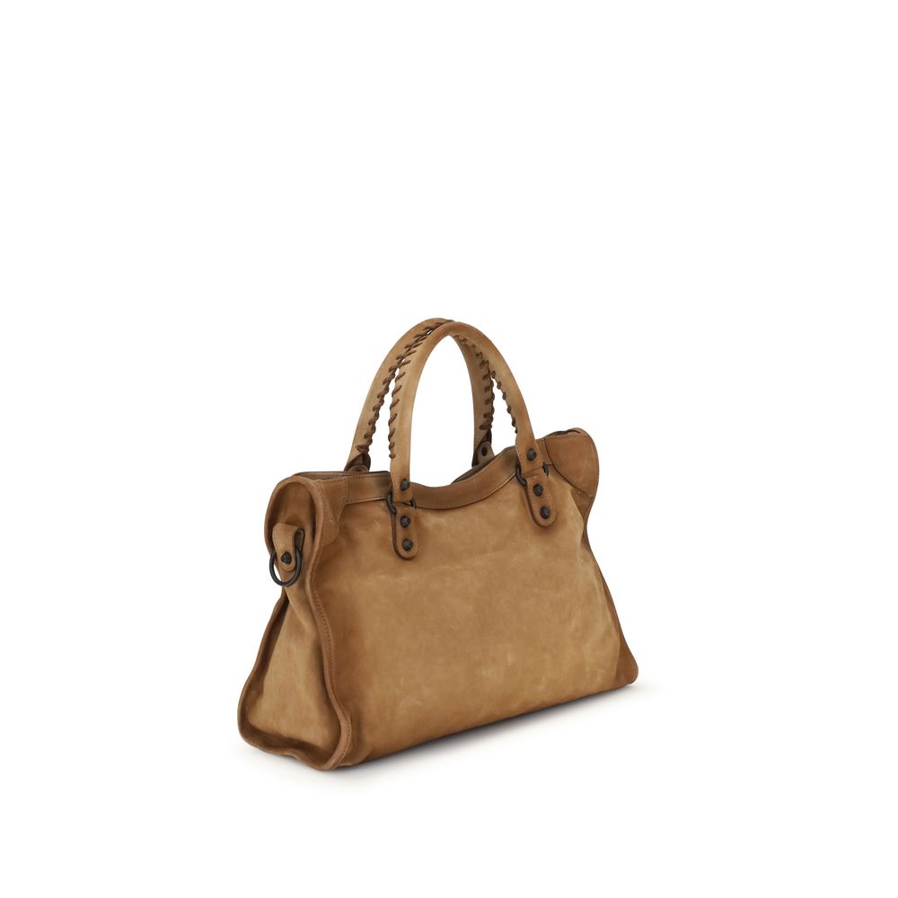 Beige Calf Leather Bos Taurus Handbag
