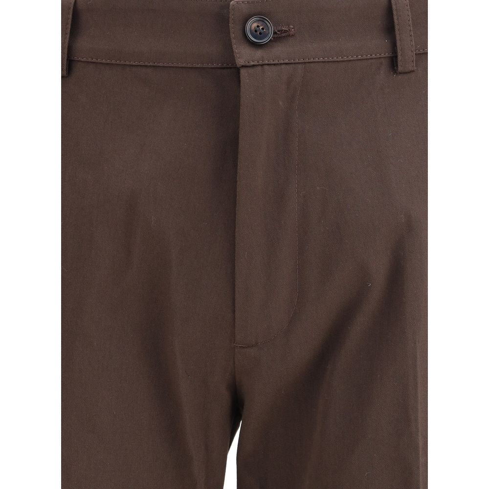 Brown Cotton Chino Pants