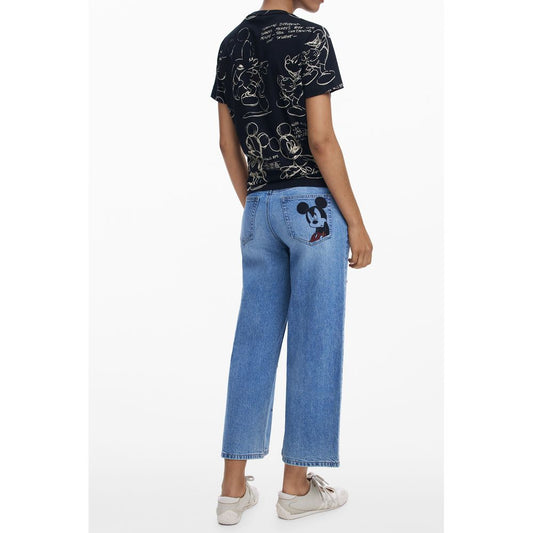 Black Cotton Women T-Shirt