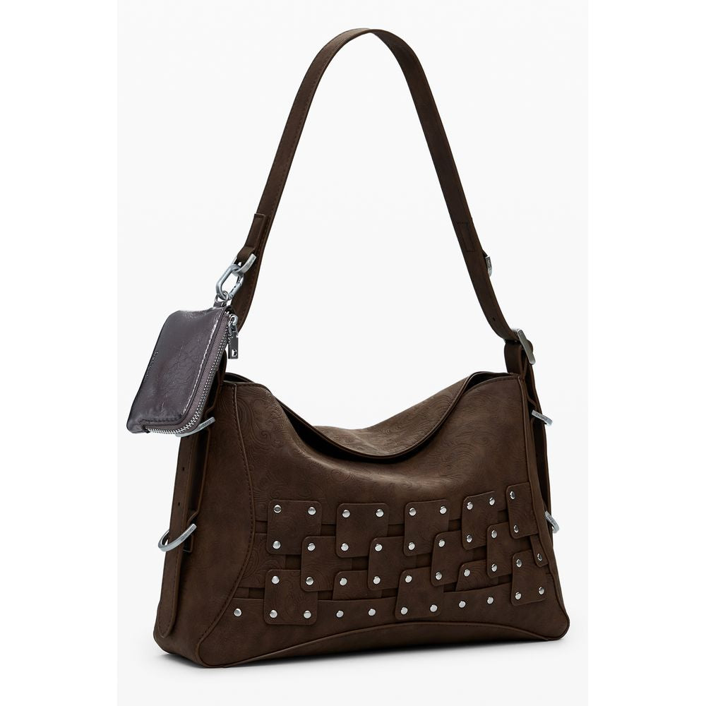 Brown Polyethylene Women Handbag