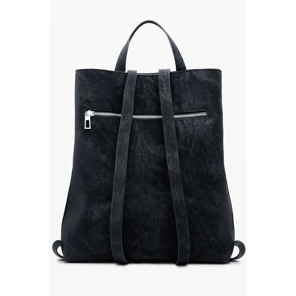 Black Polyethylene Women Backpack