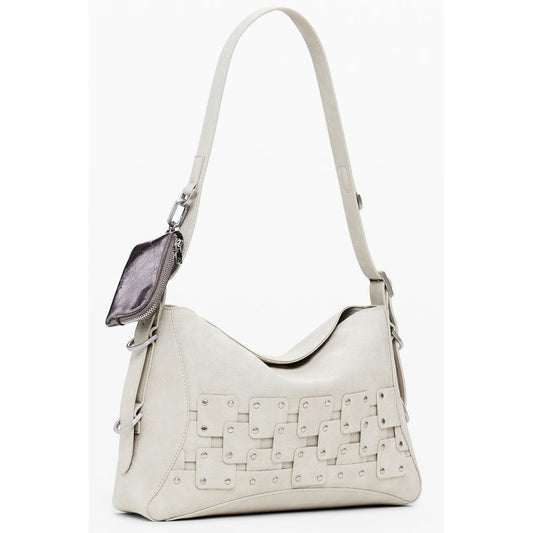 Beige Polyethylene Women Handbag