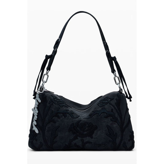 Black Polyethylene Women Handbag