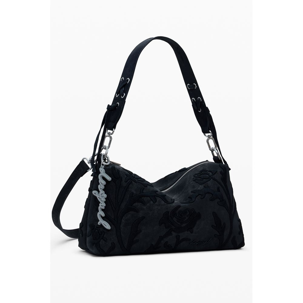 Black Polyethylene Women Handbag
