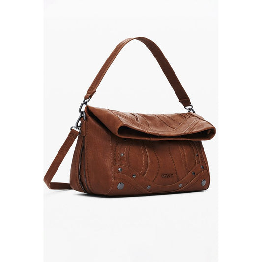 Brown Polyethylene Women Handbag