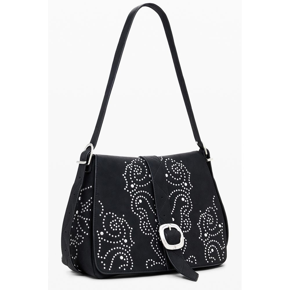 Black Polyethylene Women Handbag