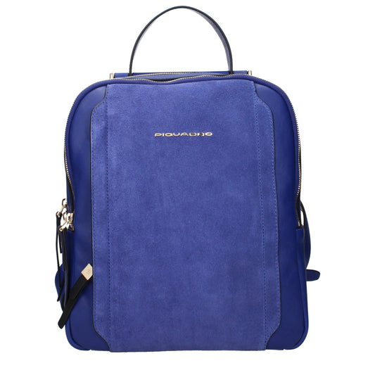 Blue Leather Backpack