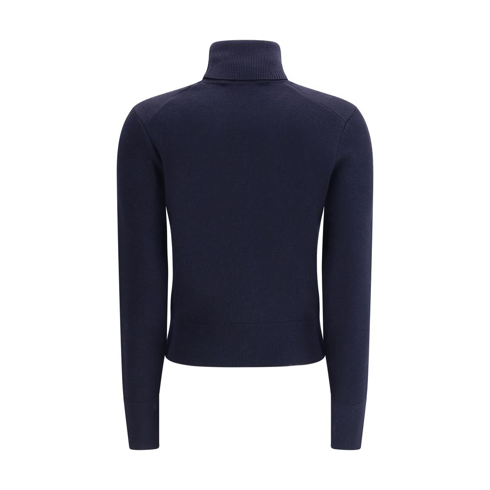 Blue Merino Wool Turtleneck