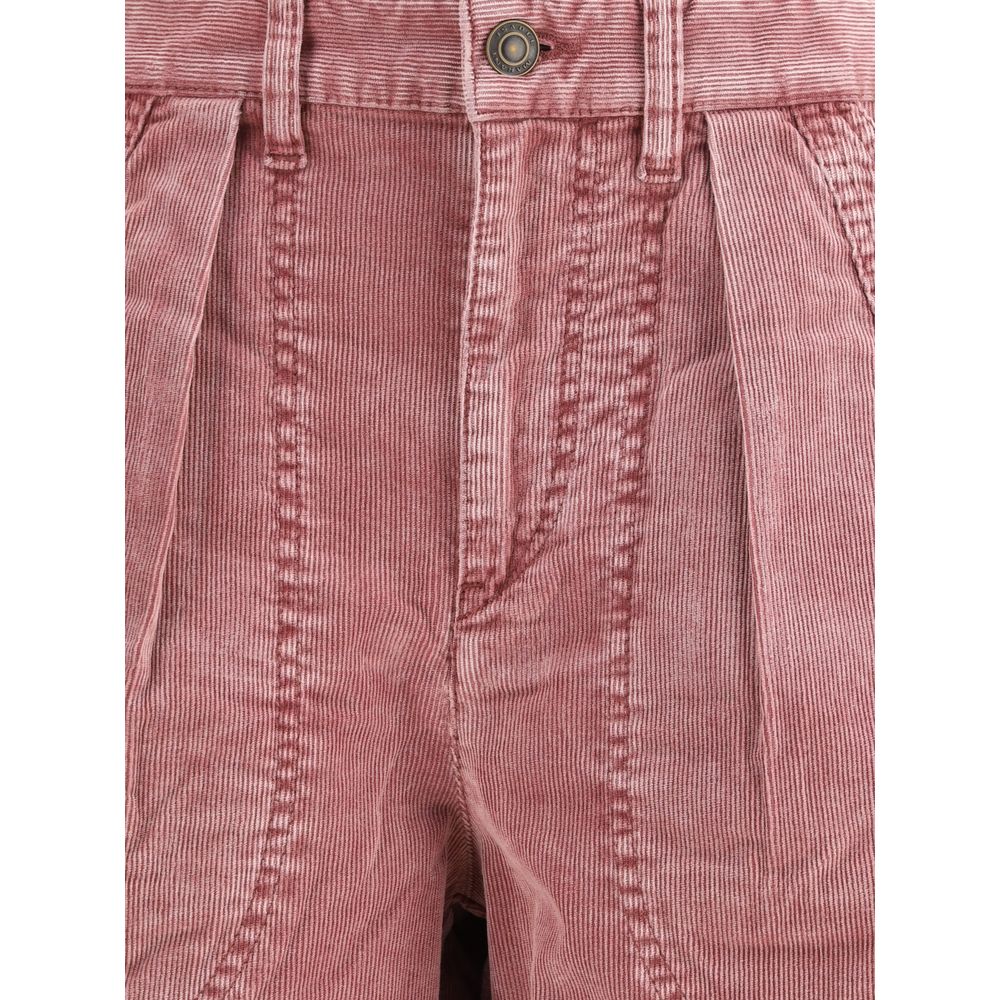 Multicolor Cotton Casual Pants