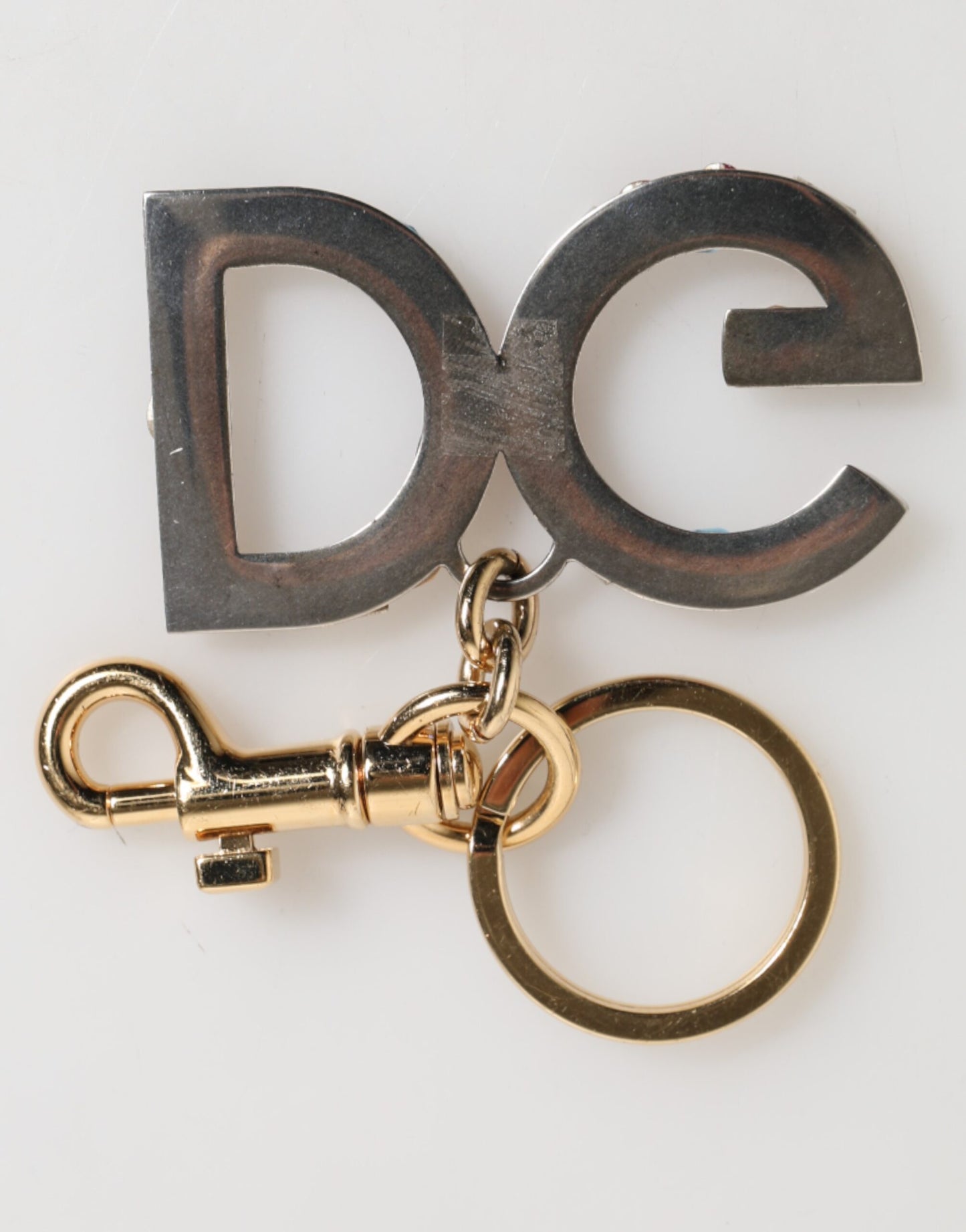 Multicolor Crystal DG Logo Gold Keychain Charm Keyring