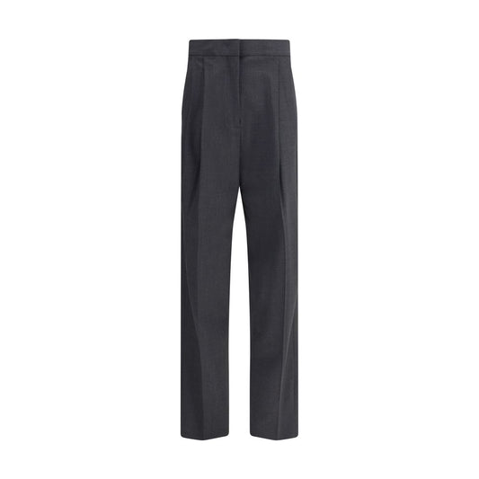 Gray Fleece Wool Casual Pants