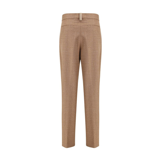 Beige Fleece Wool Dress Pants