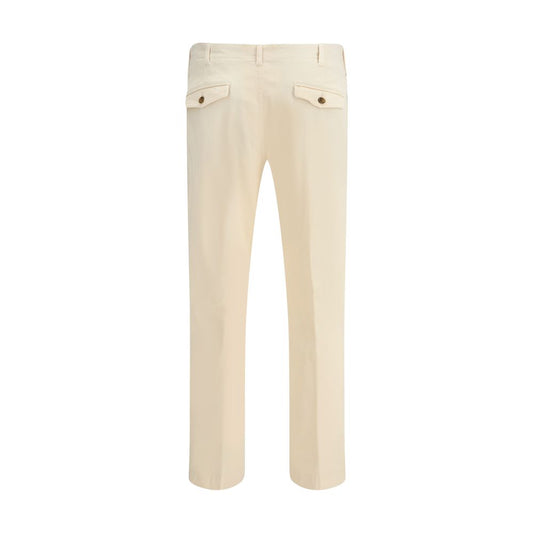 Cream Cotton Casual Pants