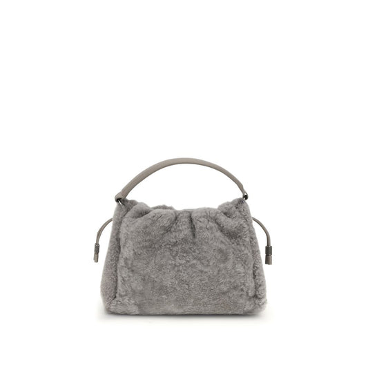 Gray Fur Shoulder Bag