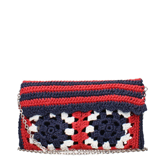 Multicolor Raffia Clutch Bag