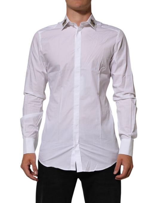 White Crown Collared GOLD Formal Dress  Shirt