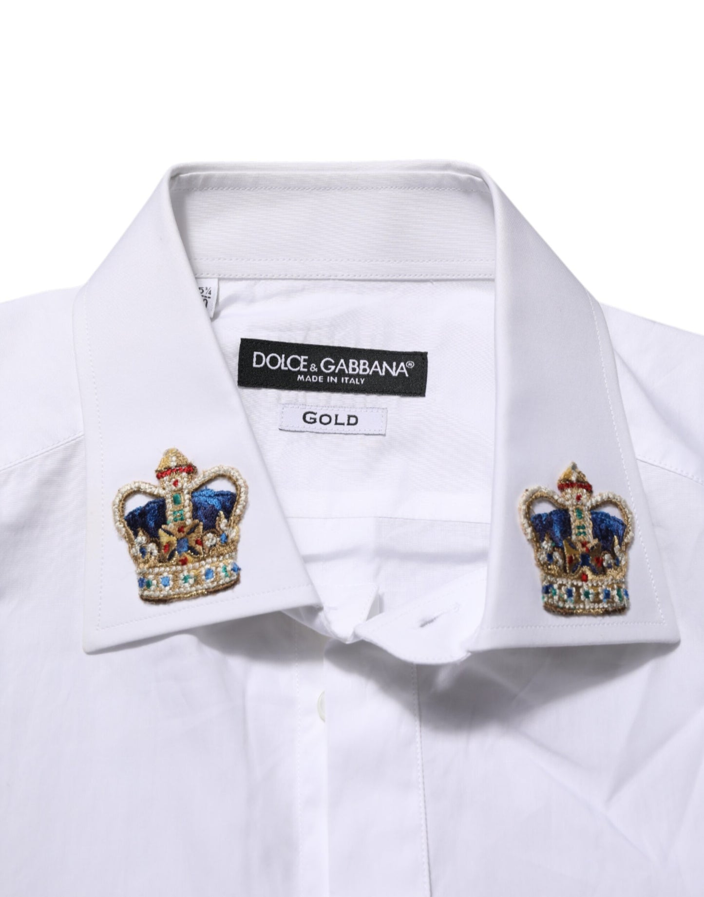 White Crown Collared GOLD Formal Dress  Shirt