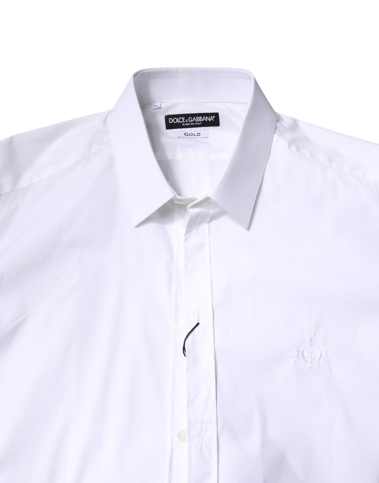 White Cotton Collared GOLD FormalDress Shirt