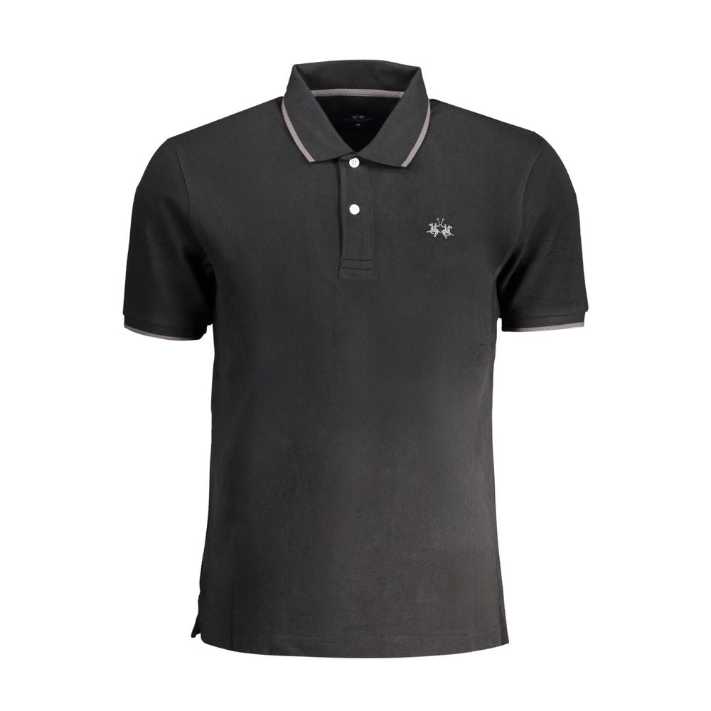 Black Cotton Polo Shirt