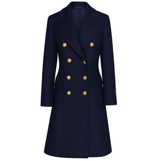 Blue Wool Women Coat