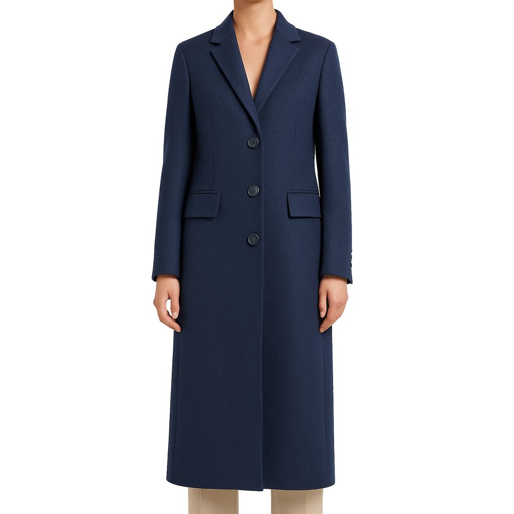 Blue Wool Women Coat