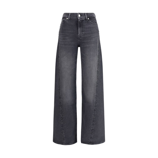 Black Cotton Straight-Leg Jeans