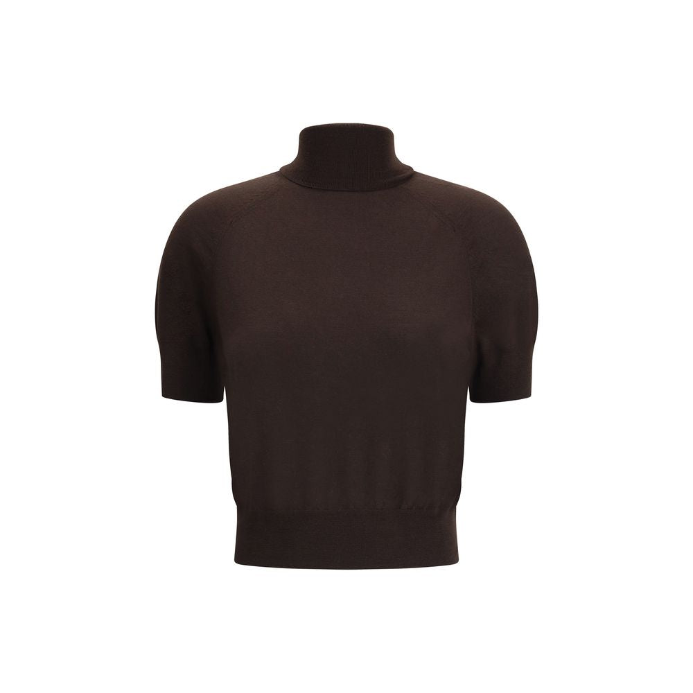Brown Merino Wool Top