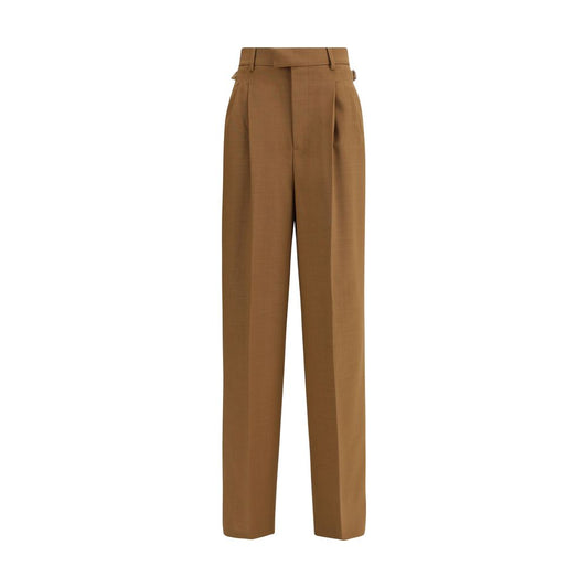 Brown Wool Casual Pants