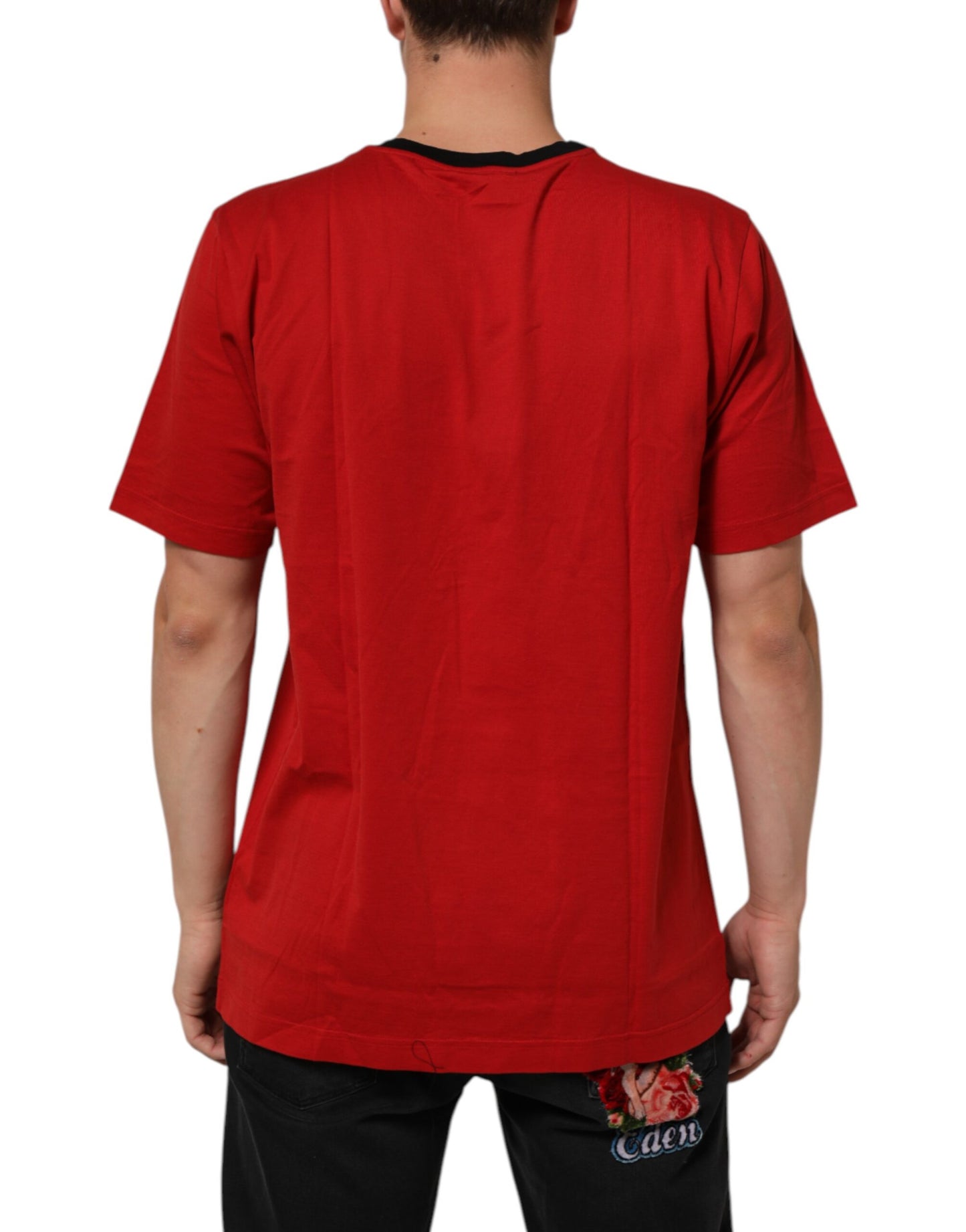 Red Logo Crown Cotton Short Sleeves T-shirt