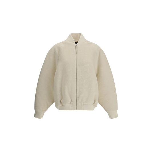 White Wool Bomber