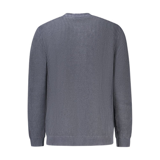 Blue Cotton Men Sweater