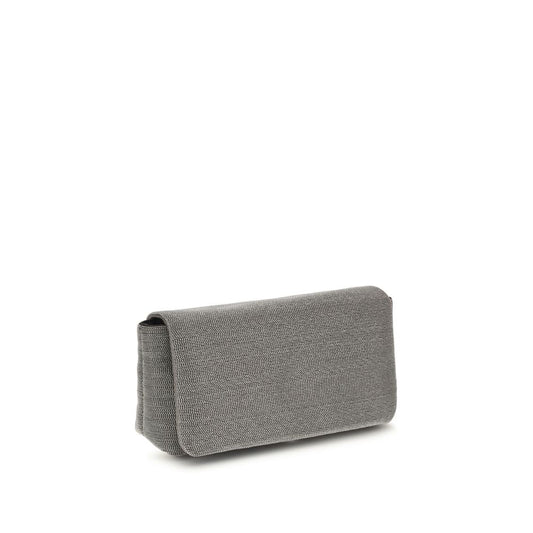 Gray Leather Shoulder Bag