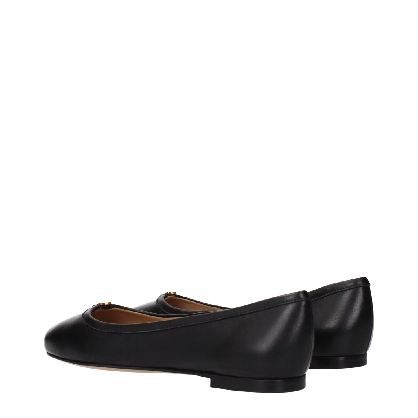 Black Leather Ballet Flats