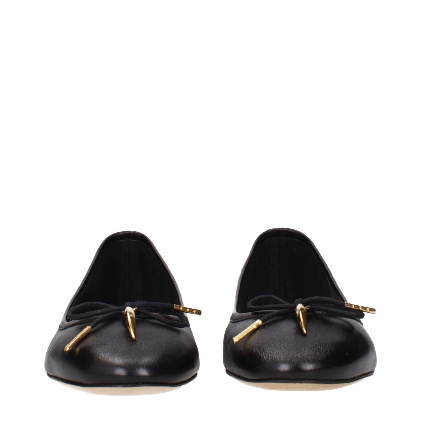 Black Leather Ballet Flats