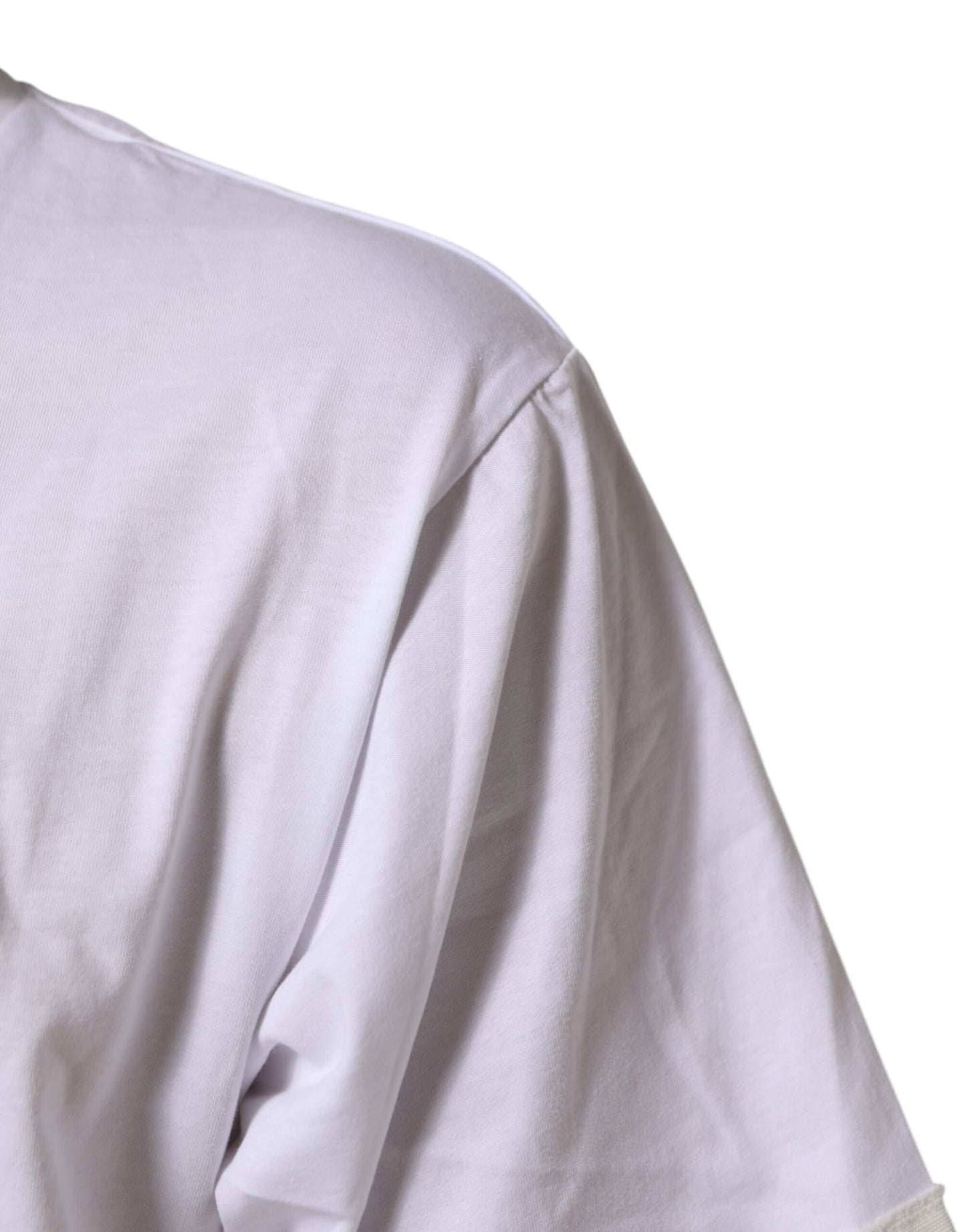 White Graphic Print Cotton Crew Neck T-shirt