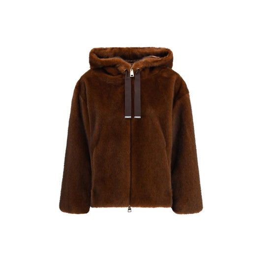 Hooded Jacket in eco-fur