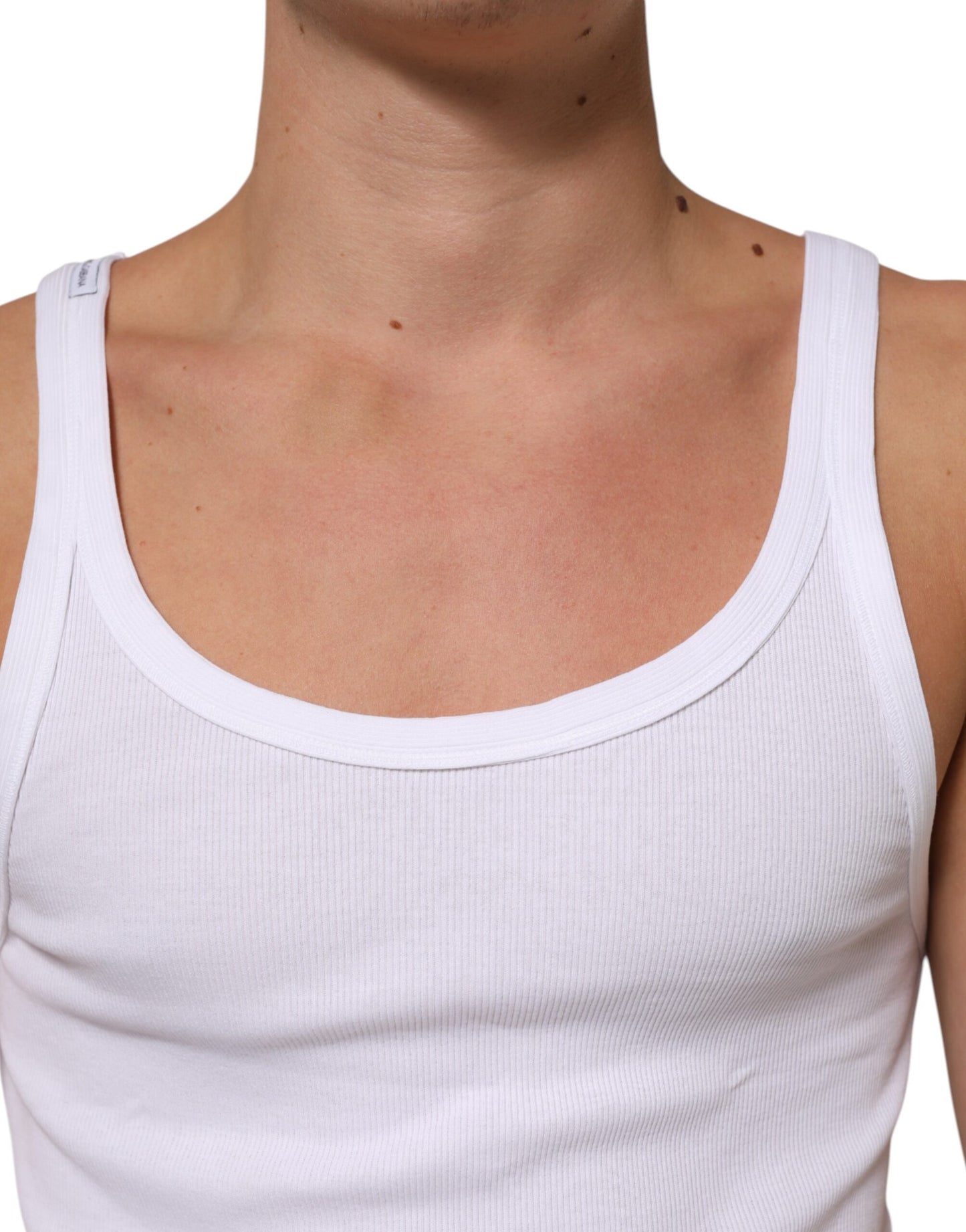 White Sleeveless Round Neck Tank Top T-shirt