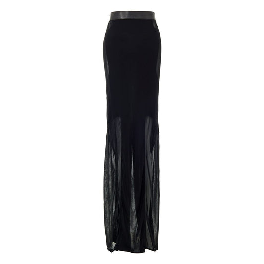 Black Viscose Long Skirt