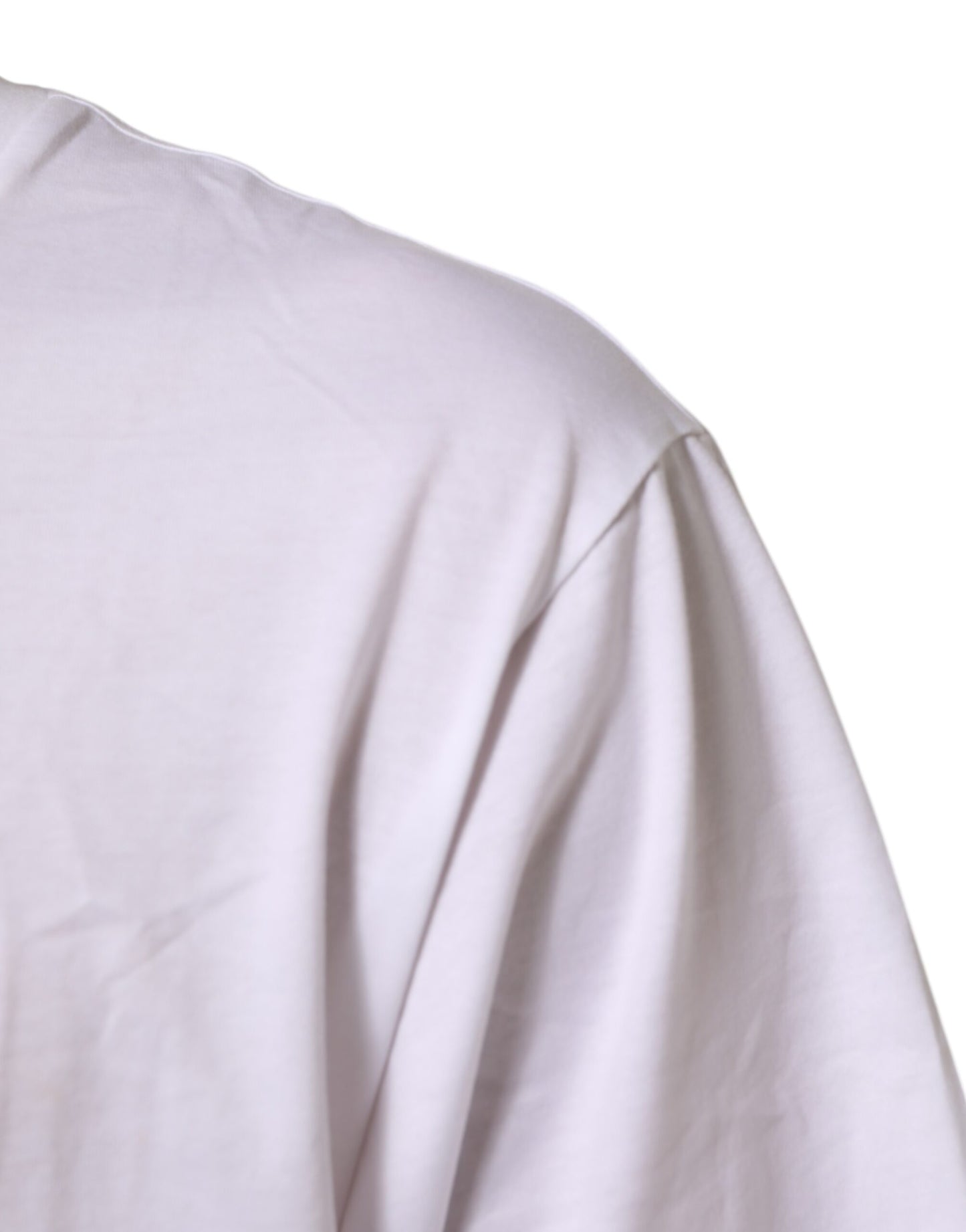 White Logo Print Cotton Crew Neck Men T-shirt