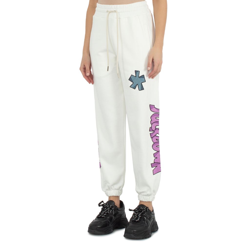 White Cotton Women Sweatpant