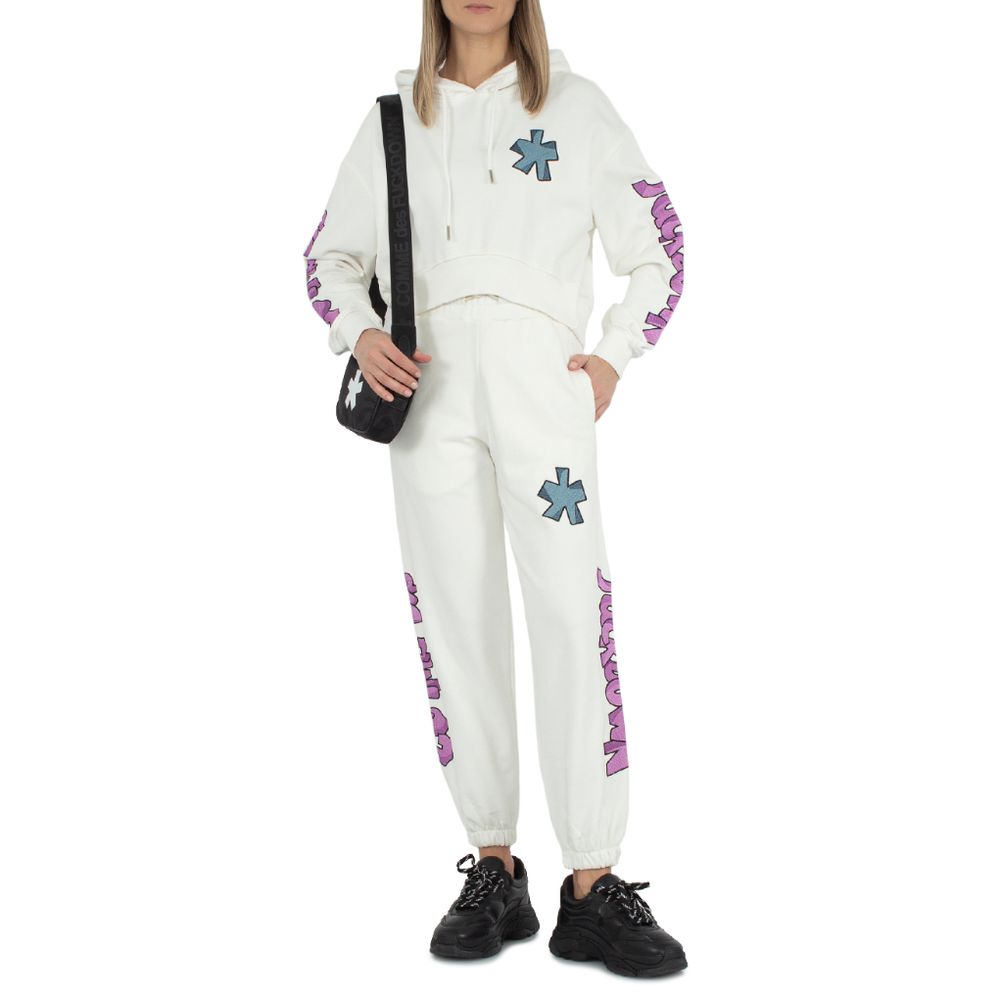 White Cotton Women Sweatpant