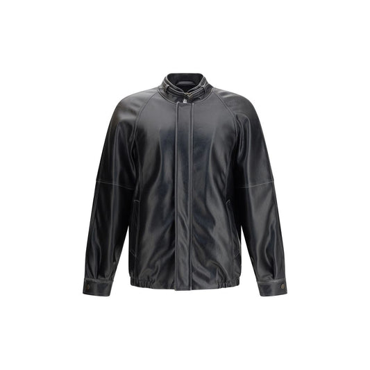 Black Polyester Bomber