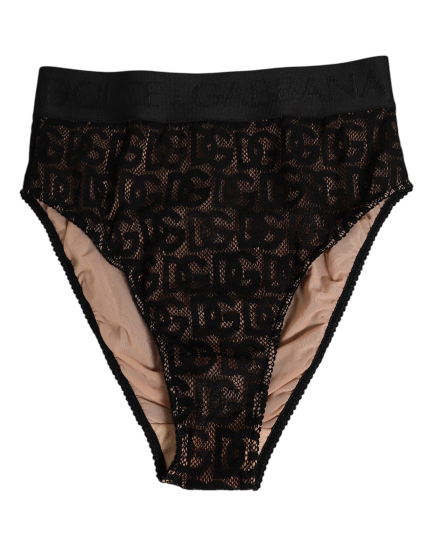 Black DG Logo Lace High Brief Panty Underwear