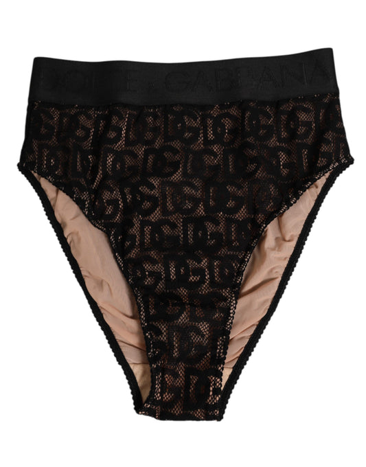 Black DG Logo Lace High Brief Panty Underwear